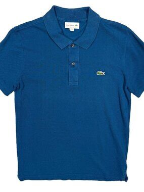 Lacoste Polo Shirt Pique Cotton Slim Fit Blue Short Sleeve Blue Medium